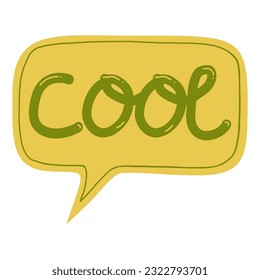 Cool Bubble Speech Talk Cloud Green Icon Vector