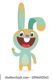 Cool bunny cartoon isolated on white background. Vector illustration