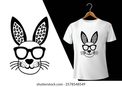 Cool Bunny with Glasses T-Shirt Design   