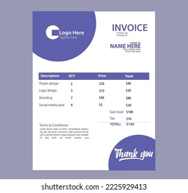 Cool business invoices template design vector