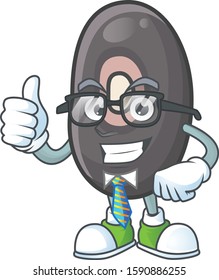 Cool Businessman black beans cartoon character design