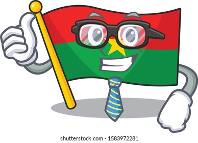 Cool Businessman flag burkina faso cartoon in character