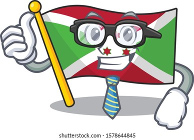 Cool Businessman flag burundi cartoon in character
