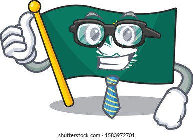 Cool Businessman flag macau cartoon in character