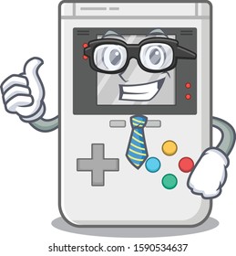 Cool Businessman handheld game Scroll cartoon character with glasses