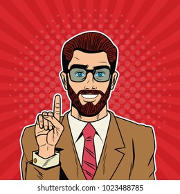 Cool Businessman pop art cartoon