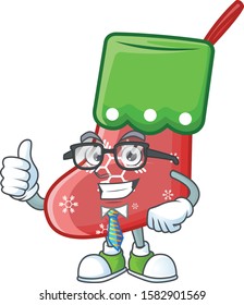 Cool Businessman santa socks mascot cartoon character