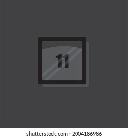 Cool calendar number 11. Vector design EPS 10
