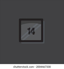 Cool Kalender Nummer 14. Vektordesign EPS10