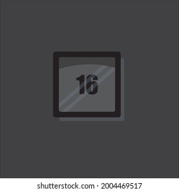 Cool calendar number 16. Vector design EPS 10