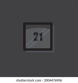 Cool calendar number 21. Vector design EPS 10