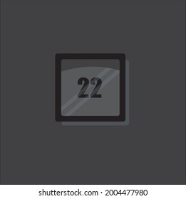 Cool calendar number 22. Vector design EPS 10