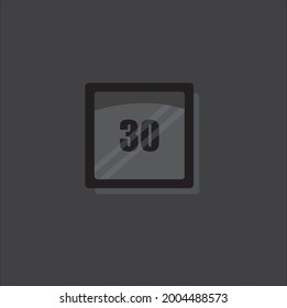 Cool calendar number 30. Vector design EPS 10