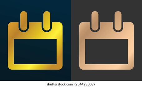 Cool calendar vector image with dark gold and light gold color variants
