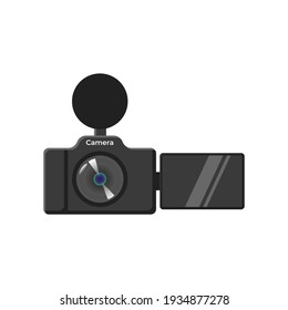 Cool camera flat illustration front view