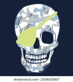 COOL CAMOUFLAGE SKULL FOR T SHIRT PRINT