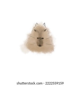 cool capybara water color vector 