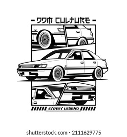 Cool Car Vector Comic Style