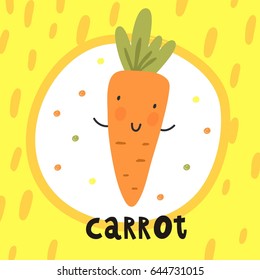 Cool card with cartoon carrot