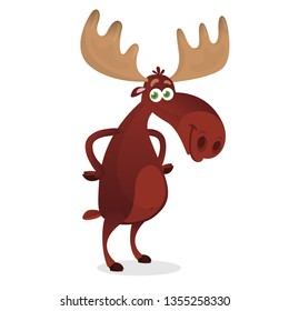 Cool carton moose. Vector illustration isolated