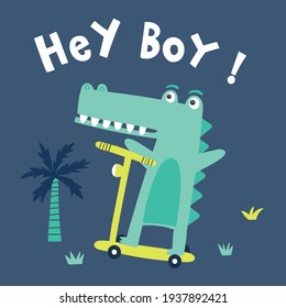 Cool Cartoon Alligator,Crocodile Vector Illustration
