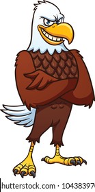 Cool cartoon bald eagle. Vector illustration with simple gradients. All in a single layer.