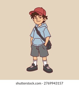 Cool cartoon boy character