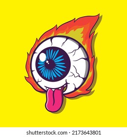 cool cartoon of burning eyes