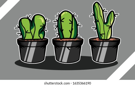 a cool cartoon cactus with gray 