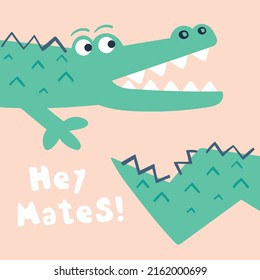 cool cartoon crocodile vector illustration