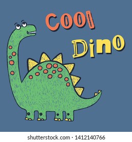 Cool Cartoon dinosaur Vector Illustration