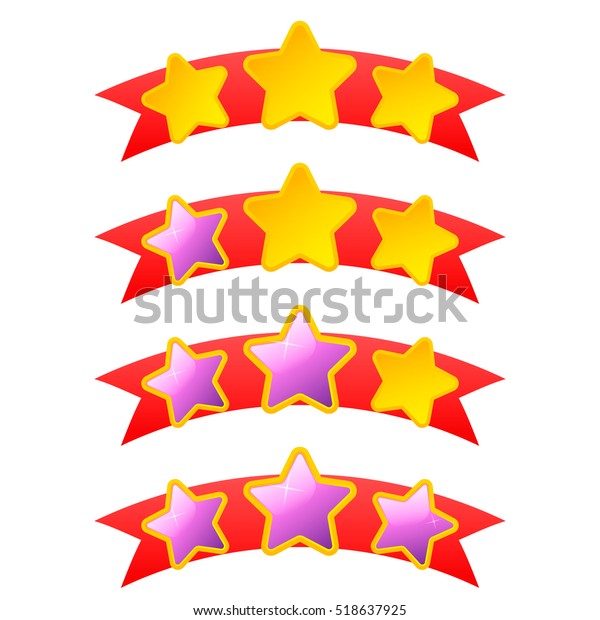 Cool Cartoon Game Xp Rating Icons Stock Vector (Royalty Free) 518637925 ...