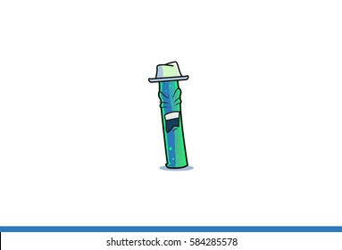 Cool Cartoon Laughing .Vector illustration . Isolated on white background .  Laughing Expression 