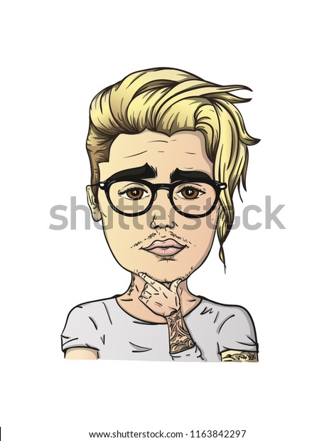 Cool Cartoon Man Spectacled Hairstyle Blond Stock Vector (Royalty Free ...