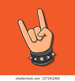 cool cartoon metal hand sign