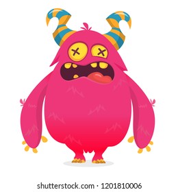 Cool cartoon monster character design. Vector Halloween illustration