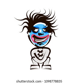 Cool cartoon monster face. Halloween vector illustration