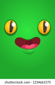 Cool cartoon monster face. Halloween vector illustration
