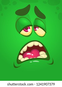 Cool cartoon monster face. Halloween vector illustration
