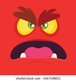 Cool cartoon monster face. Halloween vector illustration
