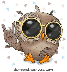 Cool Cartoon Owl with yellow sun glasses