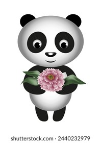 Cool cartoon panda bear. Vector illustration