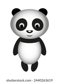 Cool cartoon panda bear. Vector illustration