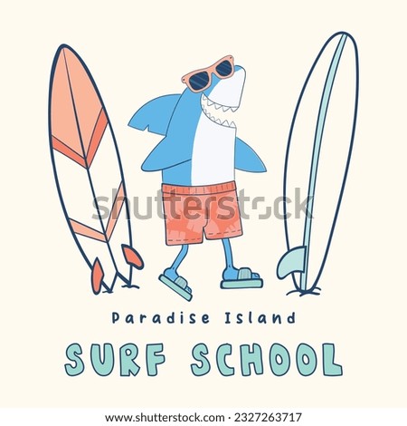 Similar – Image, Stock Photo Kid with surfboard in sea