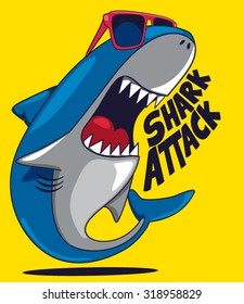 Cool cartoon shark vector design