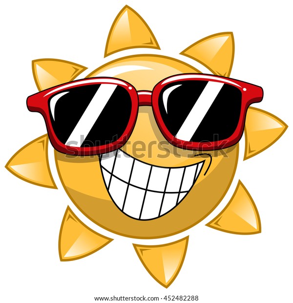 Cool Cartoon Sun Sunglasses Isolated Stock Vector (Royalty Free ...