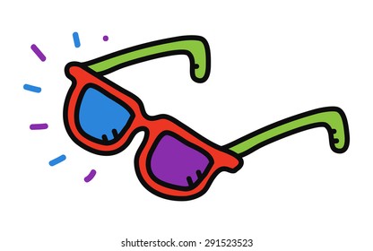 Cool Cartoon Sunglasses Vector