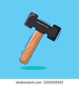 Ilustración vectorial de caricatura genial del martillo. concepto aislado de dibujos animados planos. estilo de dibujos animados vectoriales.