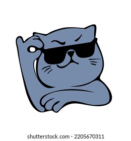 Cool cat with black glasses like a boss