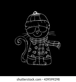 cool cat. Cartoon style.
